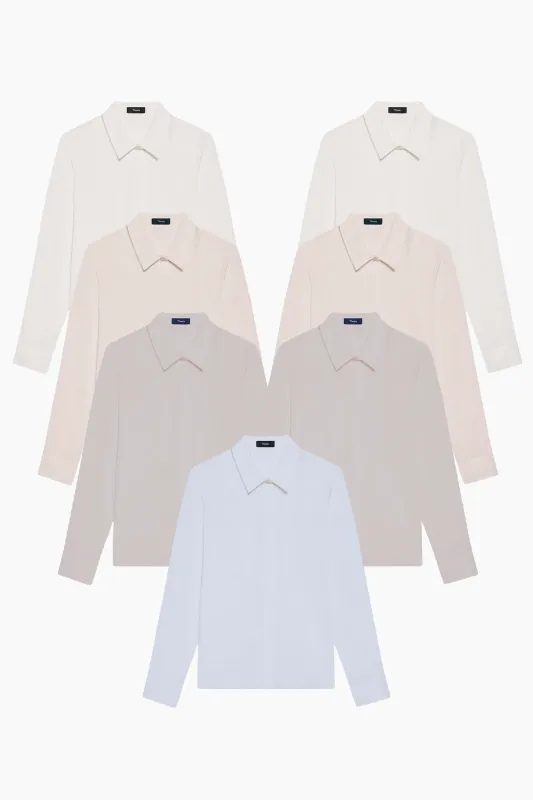 Women’s Cotton Shirt Dry Cleaning Bundle – 7 Shirts
