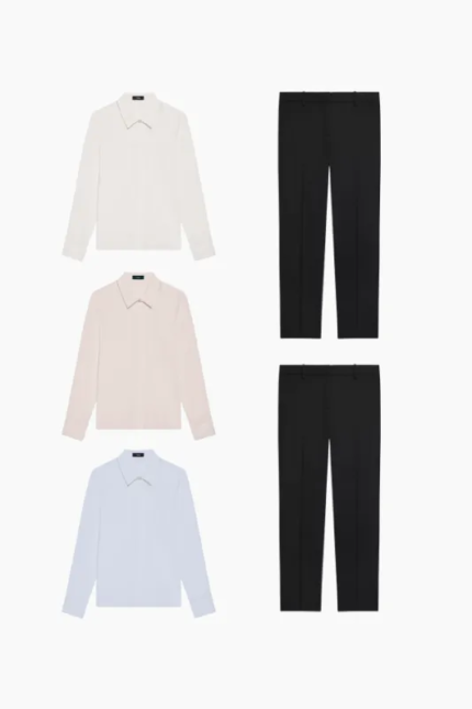Mixed Bundle Dry Cleaning - 3 Women's Cotton Shirts & 2 Cotton Trousers