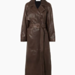 Dry Cleaned Leather Trench Coat - Women's Double-Breasted Style