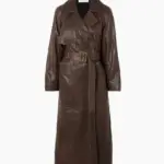Dry Cleaned Leather Trench Coat - Women's Double-Breasted Style